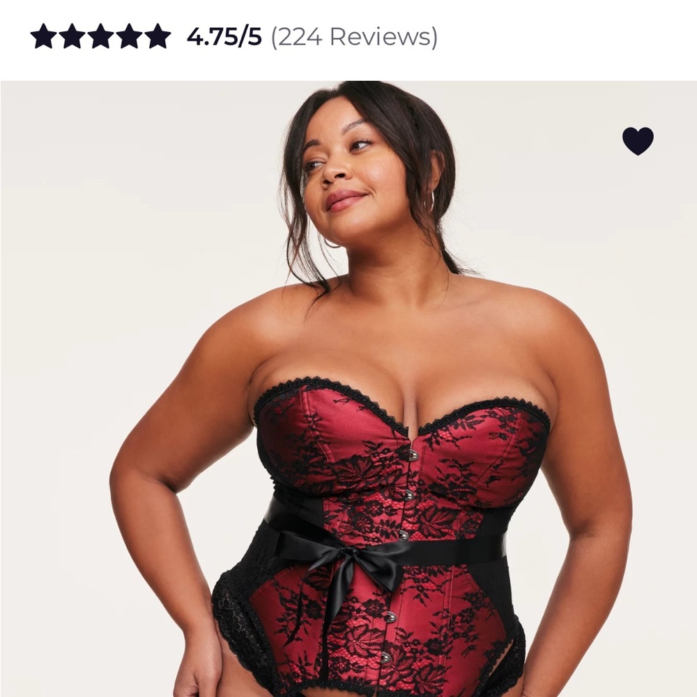 Adore Me Red and Black Lace Bustier
Never worn!